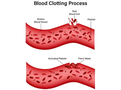 Blood Clotting Process Science Diagram Illustration plug vector