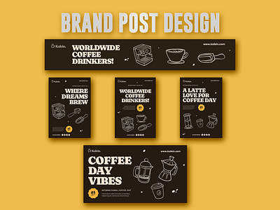 BRAND POST DESIGN for Kafein branding coffee post graphic design post social media post