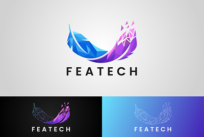 feather feather futuristic logo modern startup tech technology