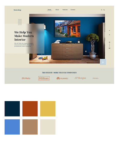 Furniture shop website landing page figma product design ui ux