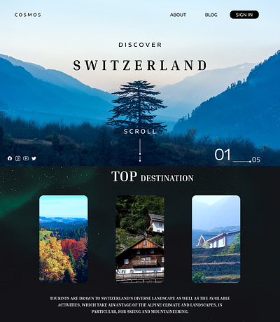 Travel blog website landing page figma product design ui ux