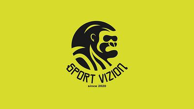 Logo for sport center abstract animals black logo emblem gorilla graphic design gym health logo logo design logotype minimal monkey sport