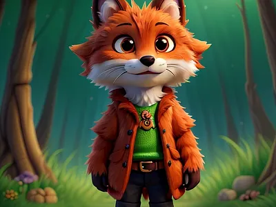 Mofei’s Enchanted Forest: A Moonlit Fox Tale animated world coffee colored fur enchanted forest fox illustration fox in the night fox under moonlight gleaming fur magical aura moonlight fox moonlight glow moonlight journey moonlight wilderness moonlit fantasy mysterious forest nighttime adventure otherworldly scene precise fur details secrets of the forest vivid allure whimsical spirit