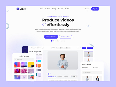 Vidsy- Ai Video Generator Website UI Design ai ai tools ai video ai video creator ai video generator ai video tool ai website arham techpro artificial intelligence best ai tool best landing page design landing page ui open ai saas saas landing page top ux ui designer ui ux designer video editing video editor video generator