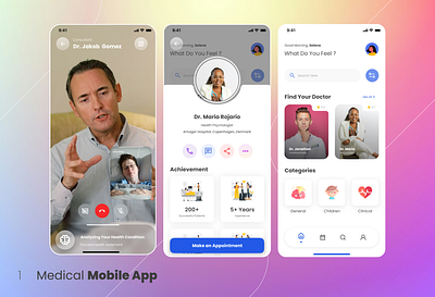 Medical Mobile App Design design figma medical medical mobile app product design ui uiux ux video consult