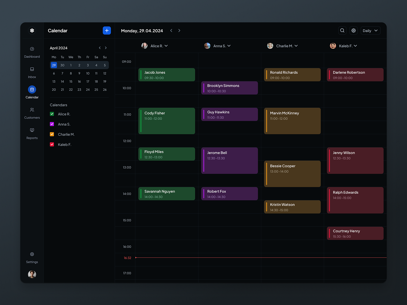 Darkmode calendar schedule for small businesses by Łukasz Bzura on Dribbble Darkmode calendar schedule for small businesses by Łukasz Bzura on Dribbble