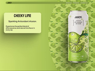 Juicy drinks 4 refreshing new flavours. Do u like the animation? animation branding cans drinks figma figma animation hero section juice landing page ui ux web design