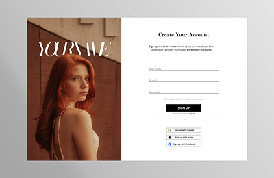 Create a Sign Up page. #DailyUI, Challenge #001 design signup ui webdesign