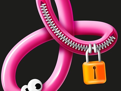 Page error: 401 Unauthorized affinity designer bone character illustration lock pink vector worm zipper