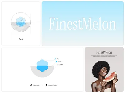 🍉 FinestMelon Logo Branding aesthetic brand brand guidelines branding logo marketing meaning presentation process sketch typography