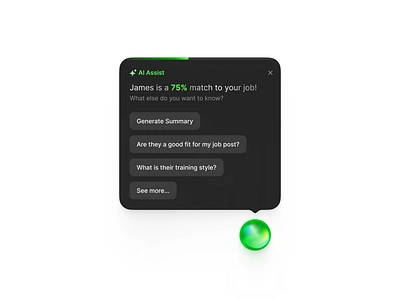 AI Assist ai ai bot bot chatgpt clean dark dashboard desktop app tooltip ui ux