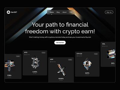 Main page (crypto earn) crypto dark design earn earning landing page main page ux web
