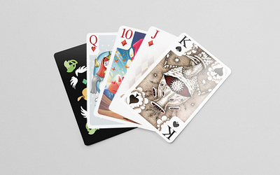 Deck of cards with creative illustrations illustration
