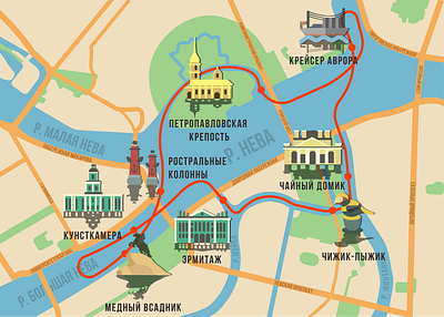 Tour route map attractions design city map icon icon pack icons map map design map infographic rout design rout map rout stylization stylized map tour map town map