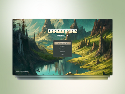 Title screen - Dragonfire PC gaming design figma game design game screen game ui gaming ui