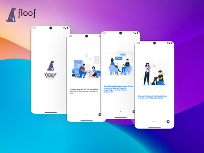 Floof , Pet shelter onboarding screens app ui design logo ui uiux design