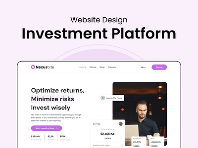 Investment platform ui design business website home page invest platform ui design invest ui investment plan landing page ui design web ui website design