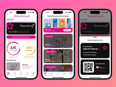 Superdrug Refresh - App Concept app app design brand clean concept cosmetics design interface design ios make up pink qr code shop simple superdrug ui ui design user interface ux ux design