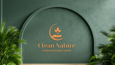 Logo for plant center abstract clean earth emblem graphic design green logo logo design logotype minimal moon nature planet plant tree