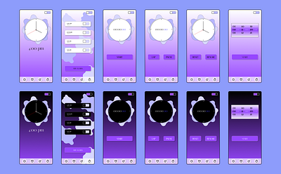 Clock app UI Design app appdesign clock design figma figmadesign mobileappdesign ui uidesign uiux uiuxdesign visualdesign webdesign