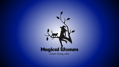 Logo for beauty salon abstract beauty salon cat emblem graphic design logo logo design logotype magic minimal monogram night salon tree witch women