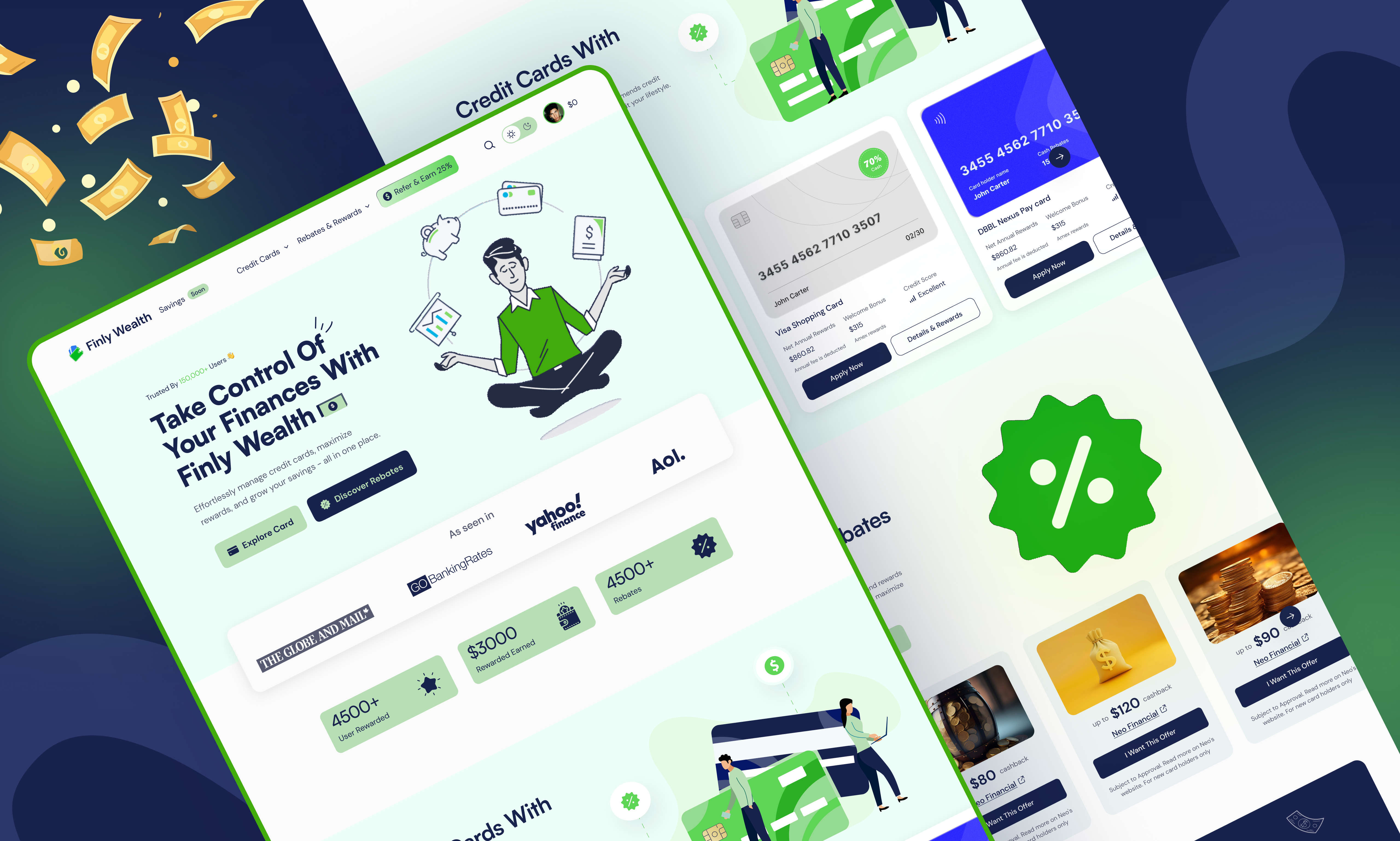 Finly Wealth - Finance Website Design banking web design finance landing page finance website design fintech landing page design fintech website design landing page design loan website ui ui design uiux user experience user interface ux web design website design