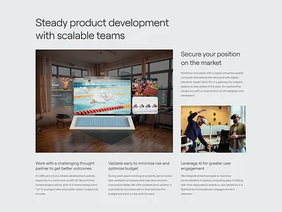 Apple Vision Pro – Landing Page Section apple vision pro ar augmented reality columns landing page layout mixed reality section spatial computing xr