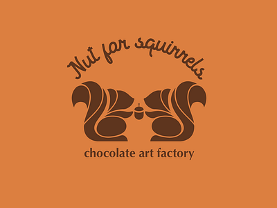 Logo for chocolate abstract caramel chocolate ecology emblem factory forest graphic design logo logo design logotype minimal monogram nature nut squirrel