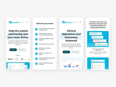 Mobile Version of PassageHealth Website mobile user experience