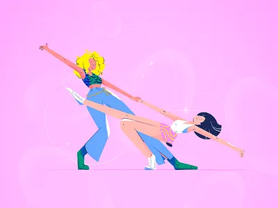 Girls just wanna have fun brush brushes colorful dance dancefloor disco drawing fun girl girls human move pink pixel pose procreate