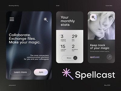 Spellcast branding design icon identity logo magic mark minimal saas spell symbol ui