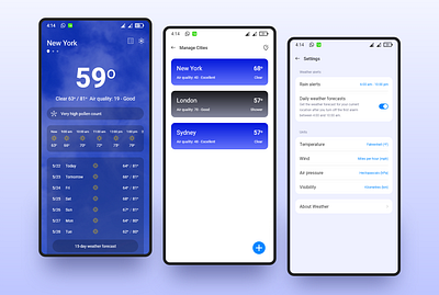 Weather App (Mobile app) app app design design mobileapp uidesign ux uxdesign