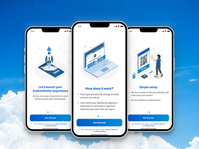 Onboarding Authenticator App Design iOS app authenticator design ios ios logins mobile onboarding passwords security