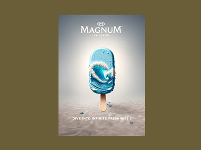 PUBLICITY - MAGNUM beach beahc branding child cream design glace graphic design ice ice cream icon identity illustration logo marks summer sun symbol ui wave