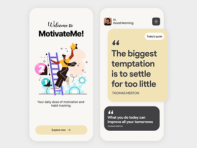 Motivation App Design animation graphic design motion graphics ui