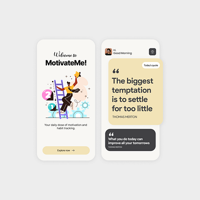 Motivation App Design animation app ui graphic design mobile app design motion graphics motivational app ui ui ux