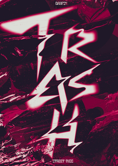 Trash a4 adobe branding design graphic graphic design photoshop pink poster purple student trash typo