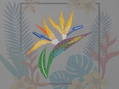 Bird of paradise flower machine embroidery design embroidery embroidery design embroidery digitizer embroidery digitizing embroidery digitizing company flower