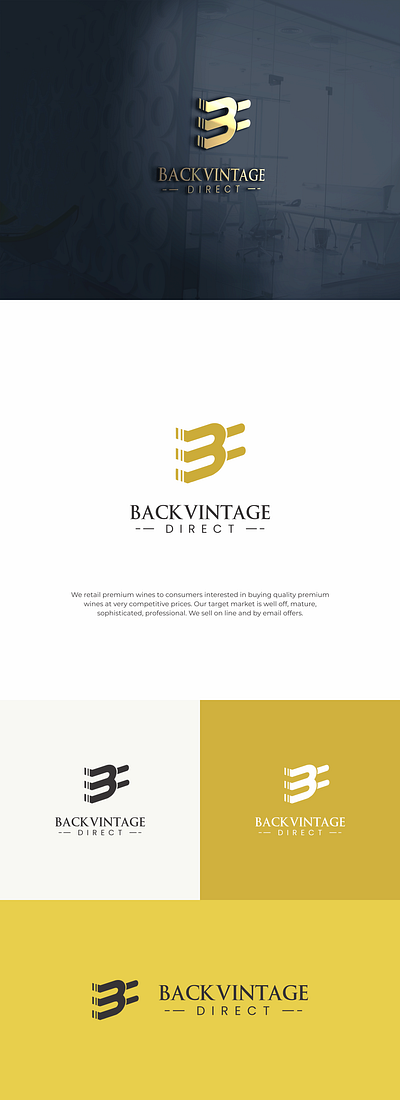 Logo for Back Vintage: Elegant Wine Retail Branding branding graphic design logo