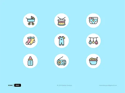 Baby Icons baby design figma icon iconset illustration kids toddlers