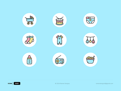 Baby Icons baby design figma icon iconset illustration kids toddlers