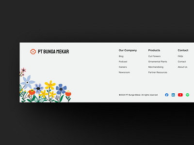 #1 Footer - Colorful Flower Doodle appdesign colorful creative designdaily designer doodleart figma floral footer footerdesign illustration playfuldesign uidesign uiux uxdesign webdesign websitefooter webtemplate