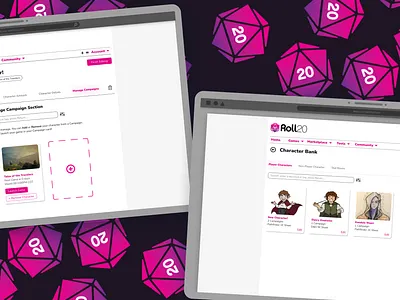 Roll20's character bank feature design product design ui ux