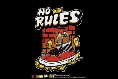 NO RULES art artwork cartoon clothing design graphic design illustration merch