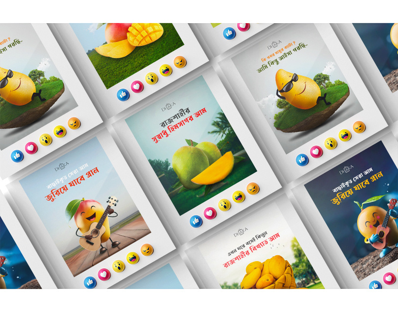 MANGO SOCIAL MEDIA POST FOR Dhakahaat.shop banner graphic design mango social media post so social media post social mmedia post