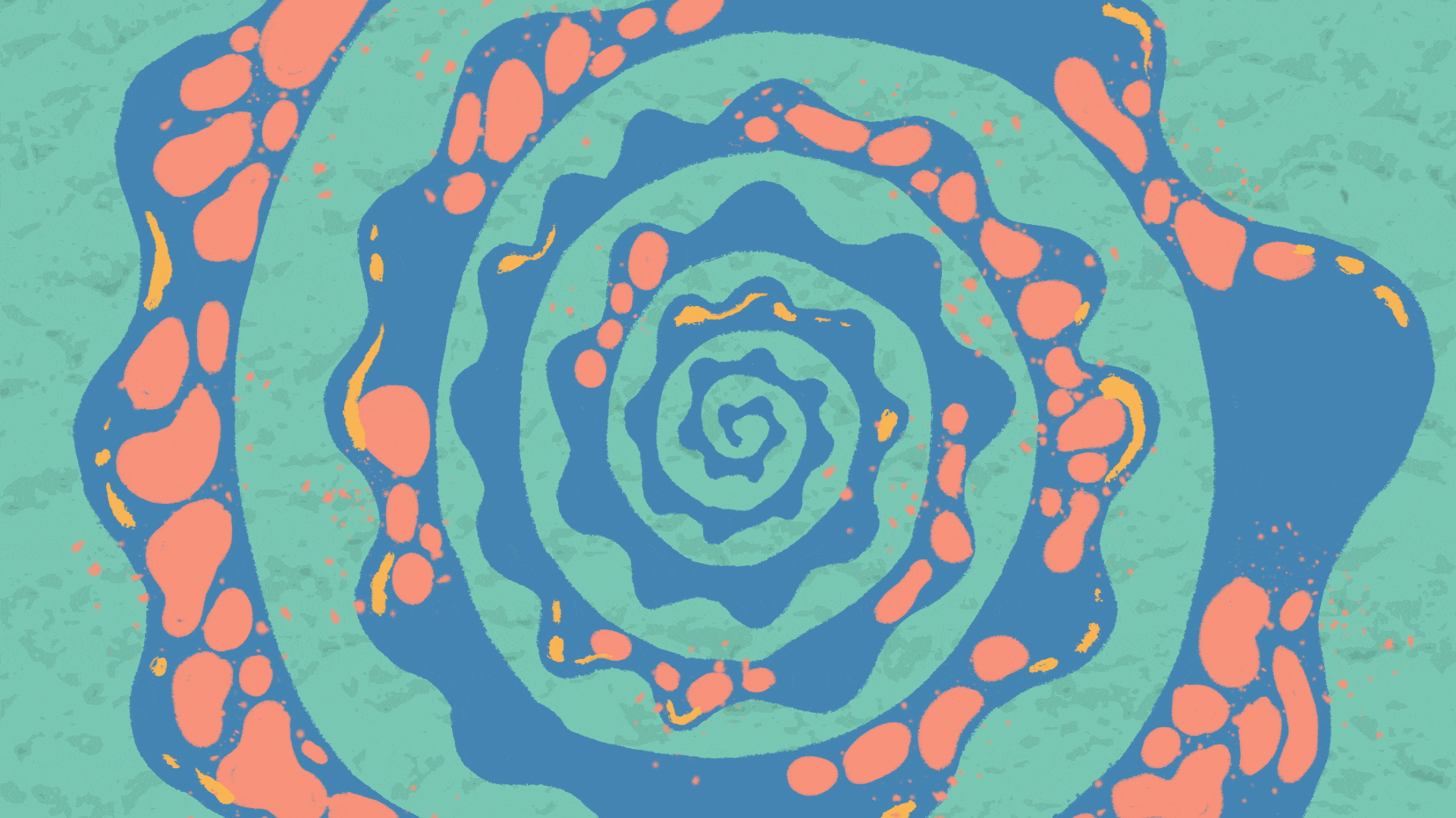 Wave - Spiral animation blue brazil design fun hypnotic kaleidoscope loop mint music music video organic pastel pattern pink samba summer texture visualizer wave