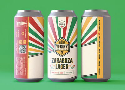 Beer can label design - Zaragoza Lager beer beer can design beer can label art brewery brewing cinco de mayo craft beer fiesta label design lager mexican vector art