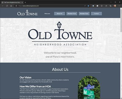 Old Towne Neighborhood Association branding identifier logo vector website wordmark