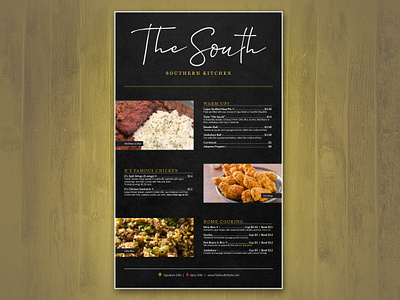 The South Menu graphic design indesign layout menu design page layout