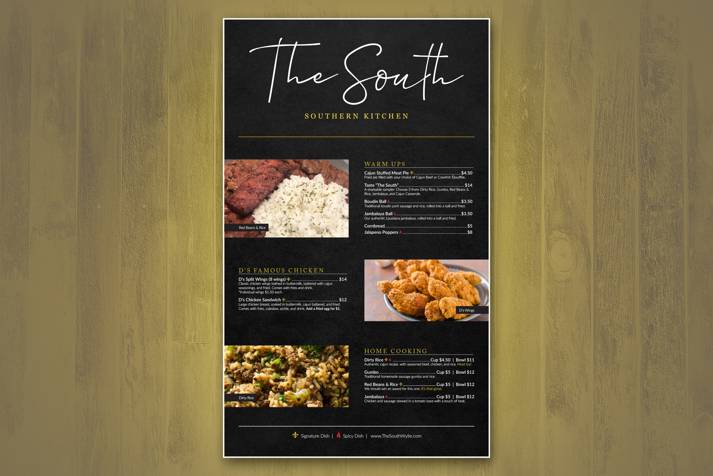 Example of The South Menu